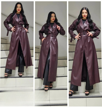 Style 4170 | Leather Trenchcoat