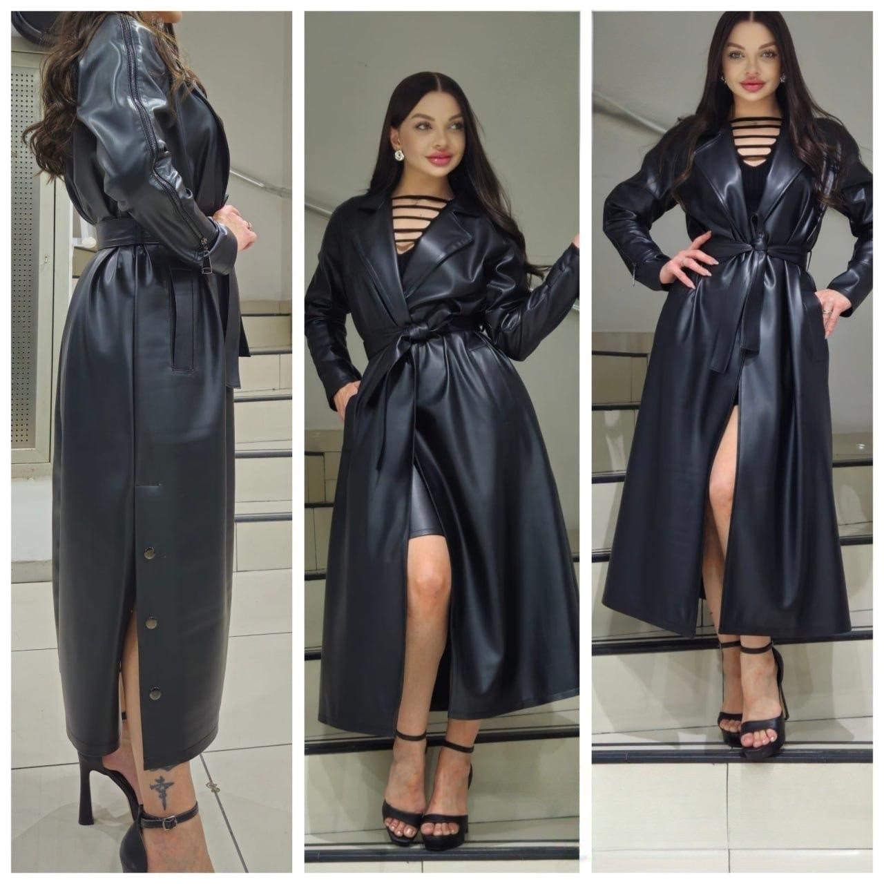Style 4666 | Leather Trenchcoat