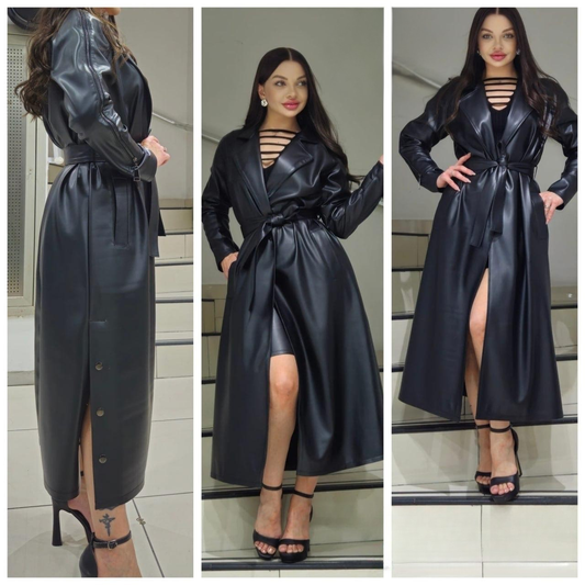 Style 4666 | Leather Trenchcoat
